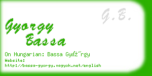 gyorgy bassa business card